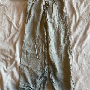 Quince Sage Green Elastic Waist Linen Pants